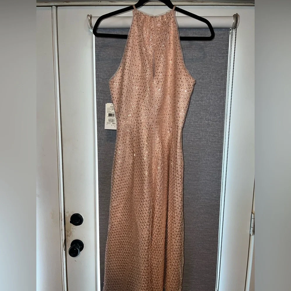 Aidan Mattox Pink Halter Midi Cocktail Dress - Picture 2 of 9